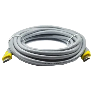 Merlion V-Link High Speed 20m, v2,0, OD-8.2mm Кабель HDMI-HDMI, круглий Grey, коннектор Grey / Yellow