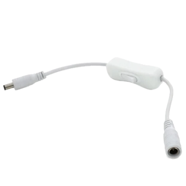 DC-F => DC-M (D 5,5x2,5мм) White Удлинитель питания с выключателем
