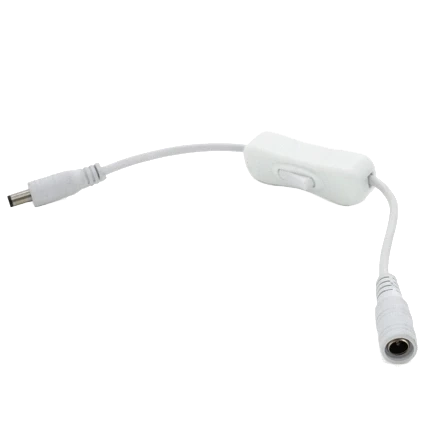 DC-F => DC-M (D 5,5x2,5мм) White Подовжувач живлення з вимикачем фото 1