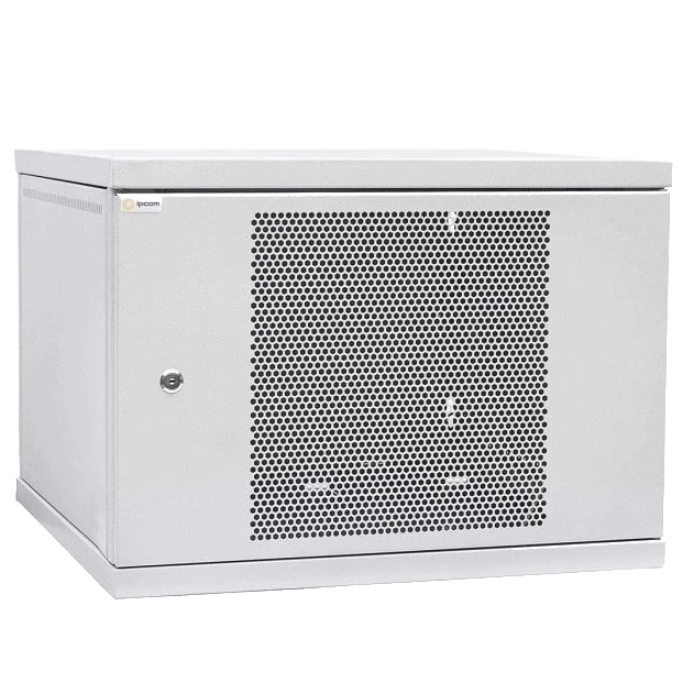 IPCOM 9U 600x450 Шафа телекомунікаційна двері перф (сірий) фото 1