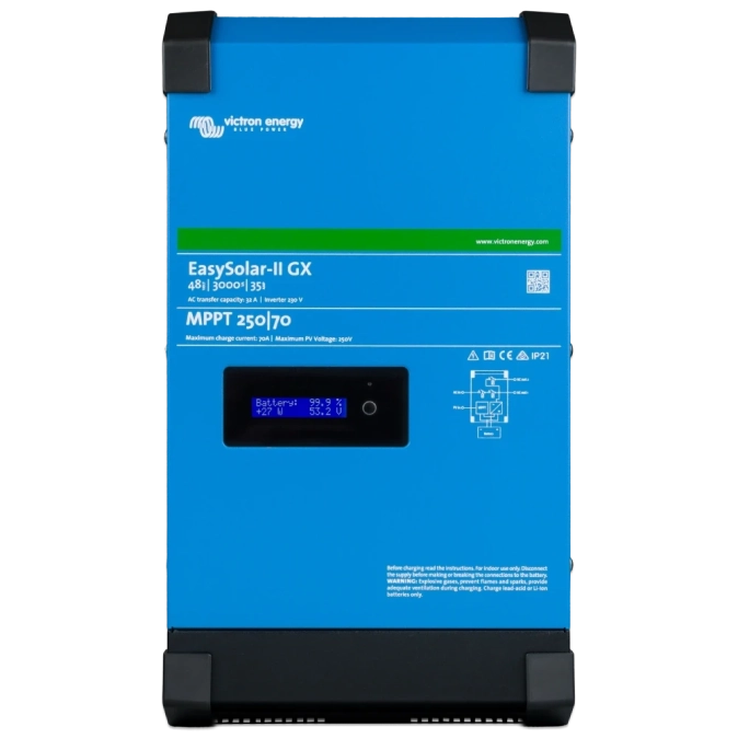 Victron Energy EasySolar-II GX 48/3000/35-32 MPPT 250/70 сонячний однофазний чиста синусоїда Інвертор фото 1
