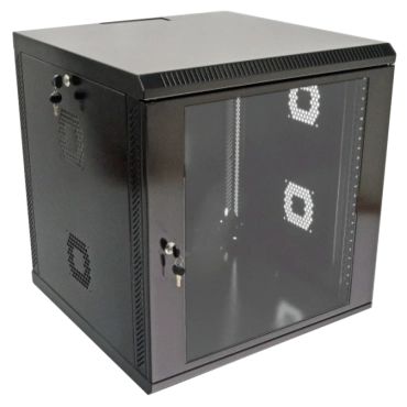 19"12U, 600х500х640 мм Шафа акрілове скло, чорна