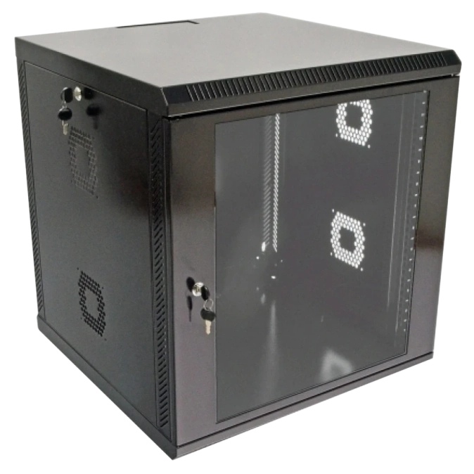 19"12U, 600х500х640 мм Шафа акрілове скло, чорна фото 1