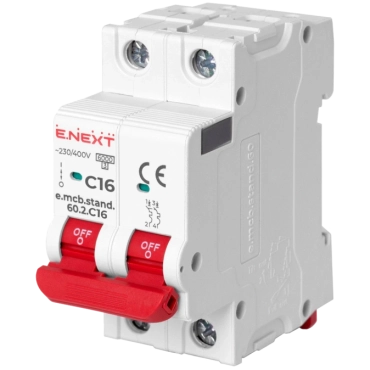 Enext e.mcb.stand.60.2.C16, 2р, 16А, C, 6кА Модульний автоматичний вимикач