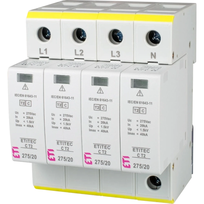 ETI TEC C T2 275/20 (4+0) 4p Обмежувач перенапруги фото 1
