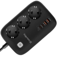 СolorWay CW-CHE34PDB 3 розетки/4USB GaN3 Pro PD Мережевий фільтр фото 2