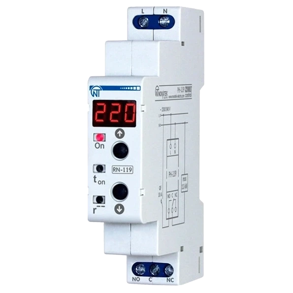 Новатек-Електро РН-119 16A 3.6kVA Реле напруги фото 1