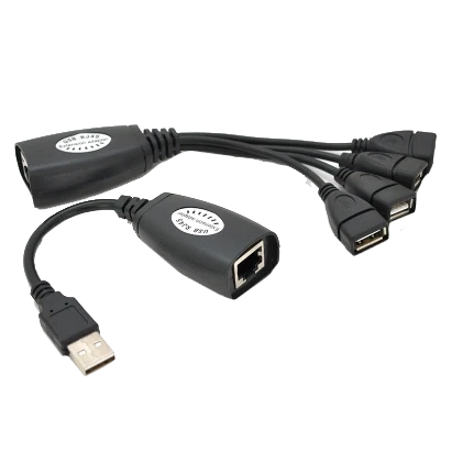 RJ-45 to AM + RJ-45 to 4xAF 50 м Подовжувач USB 2.0 сигналу F/UTP фото 1