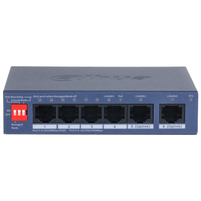 Dahua DH-CS4006-4ET2GT-36 PoE Комутатор 6 портів керований фото 1