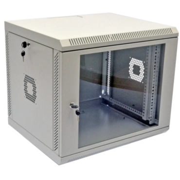 19" 9U 600х350х507 мм акрилове скло сіра Шафа