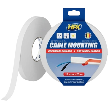 HPX DSW1925 CARPET TAPE 19мм х 25м Стрічка двохстороння для монтажу кабельканалів