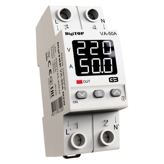 DigiTop VА-50A M2W Реле напруги фото 1