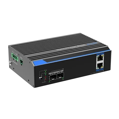UTP7202GE-POE Промисловий 2-портовий некерований комутатор Gigabit+2*SFP (12-48 В) фото 1