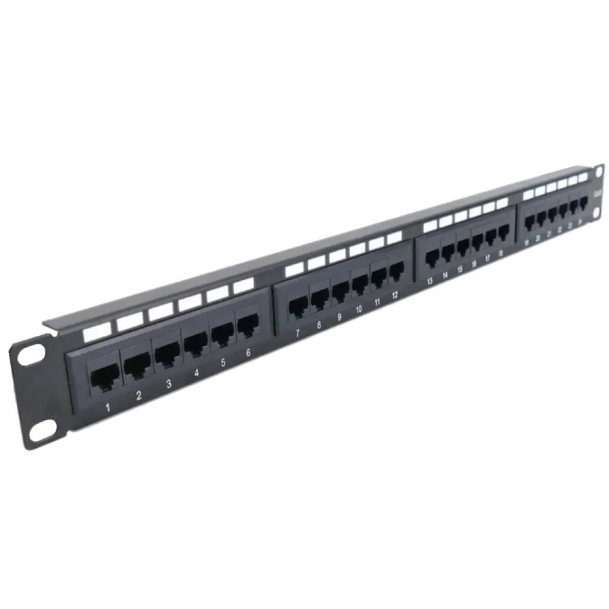 PP-KUTP24-NM Патч-панель 24-портова стійка 19", UTP кат. 5Е фото 1