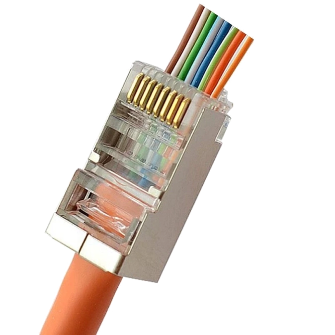 Kingda RJ45 STP кат. 5e Конектор з наскрізними отворами фото 1