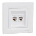 Schneider Electric Asfora EPH4400121 RJ45 5e Розетка комп'ютерна подвійна біла фото 1