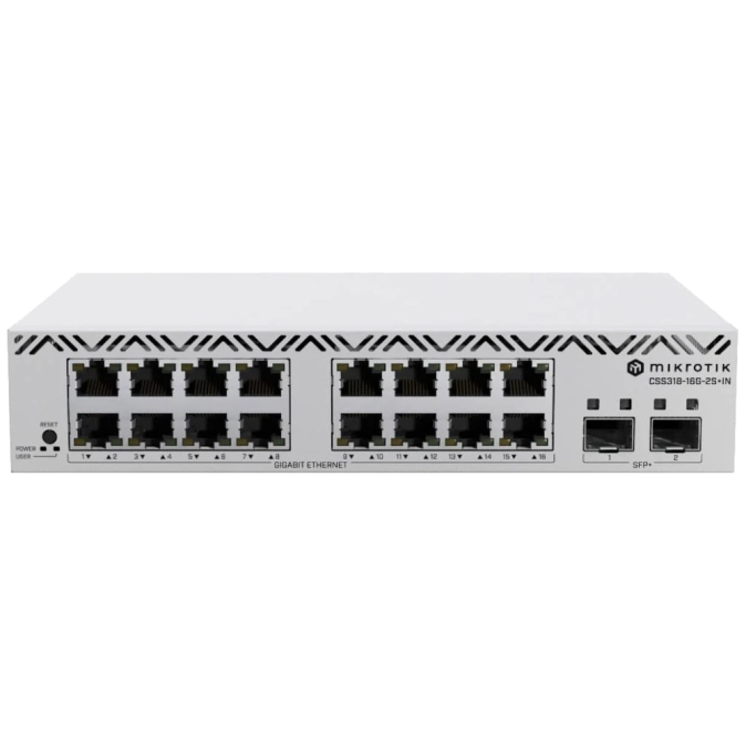 MikroTik CSS318-16G-2S+IN Комутатор 16 портів керований фото 1