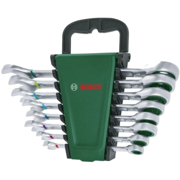 Bosch (1600A027PS) с трещоткой 8 шт Набор ключей комбинированных