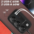 СolorWay CW-CHE34PDB 3 розетки/4USB GaN3 Pro PD Мережевий фільтр фото 3