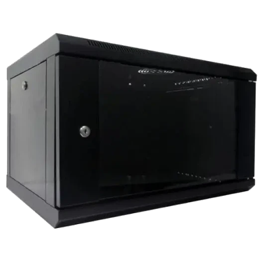Hypernet WMNC-6U-FLAT-AC-BLACK Шафа коммутаційна настінна 6U 600x450 розбірна фото 1