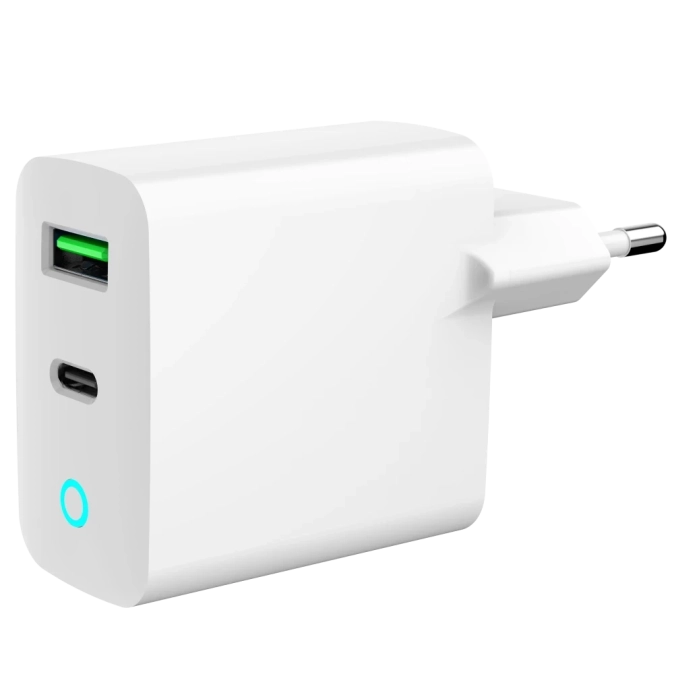 Gembird TA-UC-PDQC20L-W-01 1 USB-A + 1 Type-C (PD20Вт + QC3.0 18Вт) Мережевий зарядний пристрій фото 1