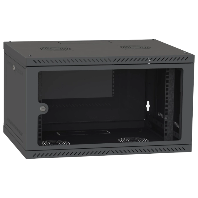 IPCOM СН-4U-060х035-ДС-9005 Шафа телекомунікаційна скло (RAL9005) фото 1