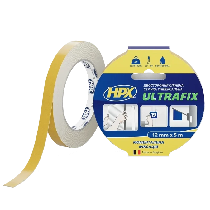 HPX DSU1205 ULTRAFIX 12мм х 5м Стрічка двохстороння фото 1