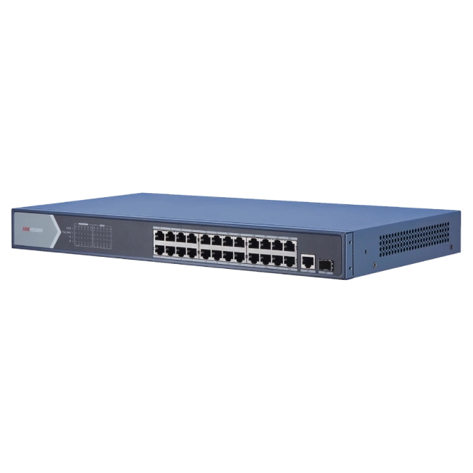 DS-3E0526P-E 24-портовий гігабітний некерований PoE комутатор фото 1