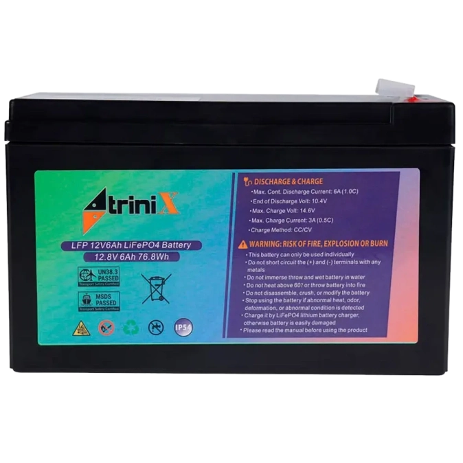 TRINIX LFP 12V6Ah LiFePo4 Акумуляторна батарея фото 1