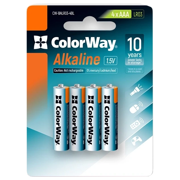 СolorWay Alkaline Power лужні AAA (4 шт) blister Батарейки фото 1