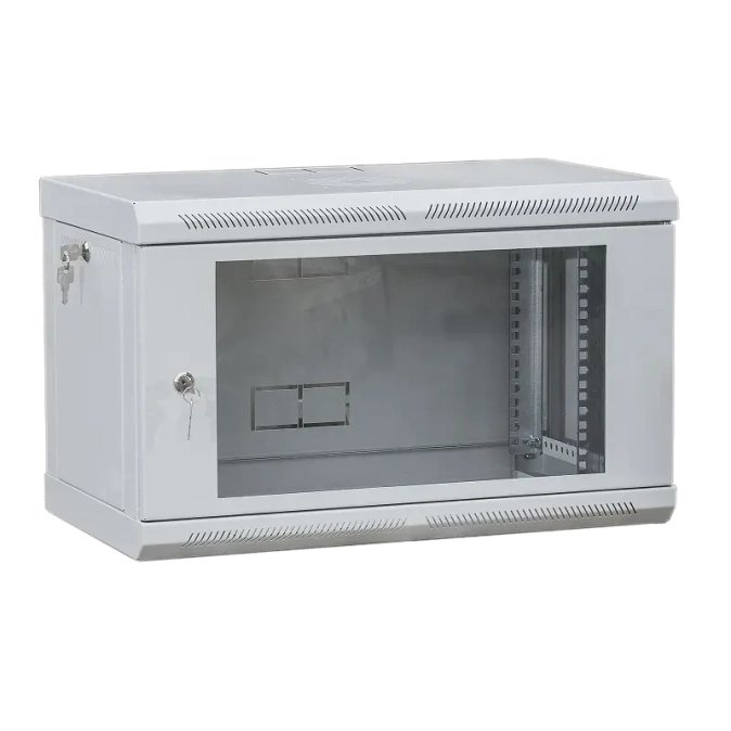VAGO TC Шафа телекомунікаційна 19", настінна 9U (505х600х600) двері акріл, сіра фото 1