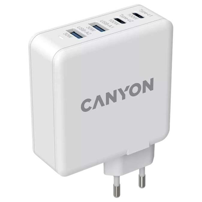 Canyon H-65 white (GAN 100W) Мережевий зарядний пристрiй фото 1