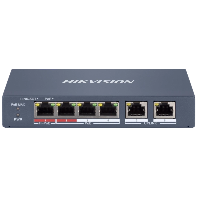 Hikvision DS-3E1106HP-EI Комутатор 6 портів керований фото 1