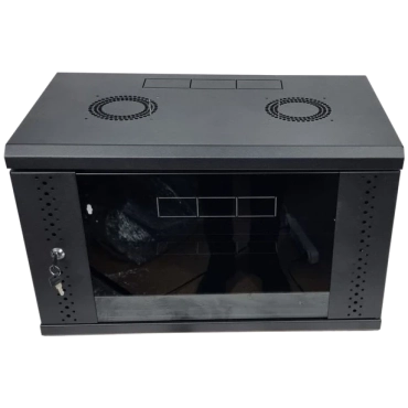 EServer 6U 600х500х370 скло, чорна Шафа