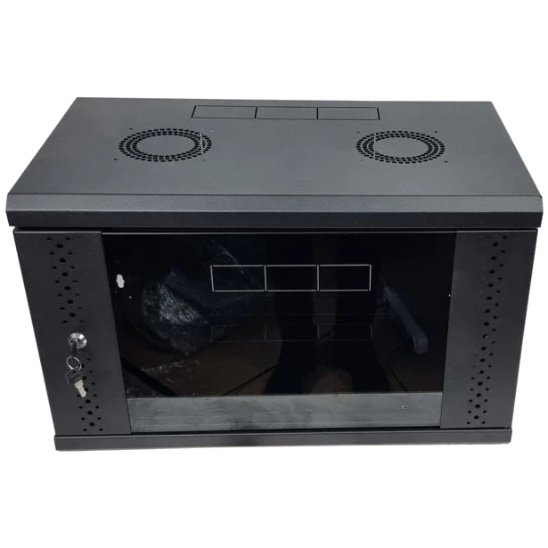 EServer 6U 600х500х370 скло, чорна Шафа фото 1