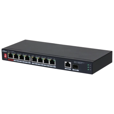 DH-PFS3110-8ET1GT1GF-96 10-портовий некерований настільний комутатор з 8-портовим PoE