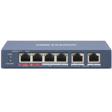 DS-3E0106HP-E/M 4-портовий некерований POE комутатор Hikvision