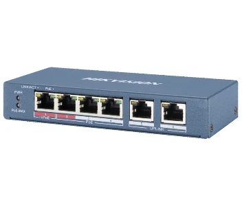 DS-3E0106HP-E 4-портовий некерований POE комутатор Hikvision фото 1