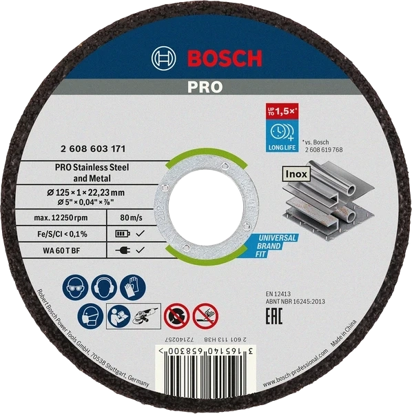 Bosch PRO for Inox 125×1 мм Коло відрізне фото 1