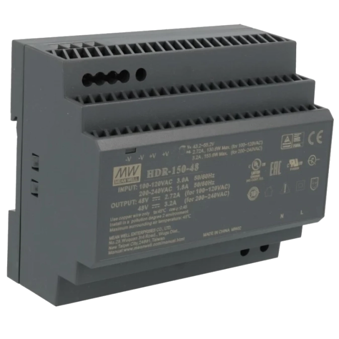 MeanWell HDR-150-48 48B 3.2А Блок живлення (для монтажа на DIN рейку)