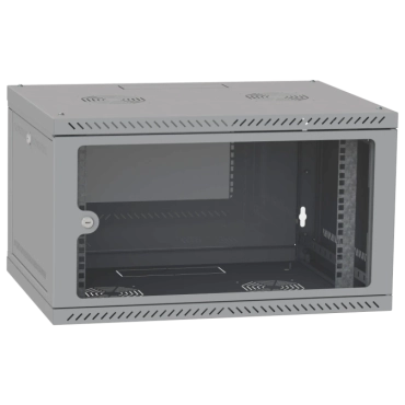 IPCOM 6U 600x600 Шафа телекомунікаційна двері скло (сіра)