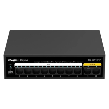 Ruijie Reyee RG-ES110F-P PoE Комутатор 10 портів некерований