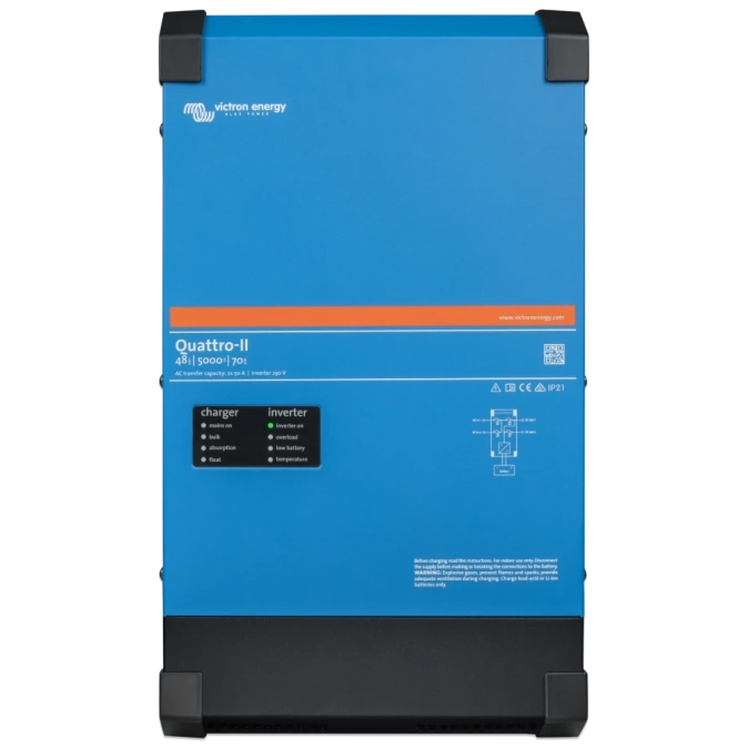 VictronEnergy Quattro-II 48/5000/70-50/50 однофазний чиста синусоїда Інвертор фото 1