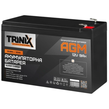 TRINIX SUPER CHARGE 9А•ч 12В Свинцово-кислотная аккумуляторная батарея