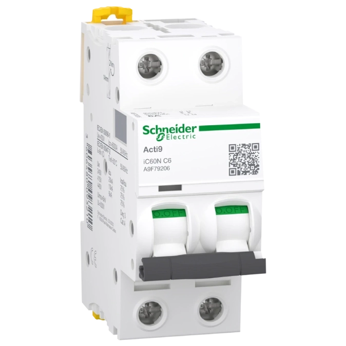 Schneider Electric A9F79206 Acti9 iC60 2P 6A C Автоматичний вимикач фото 1