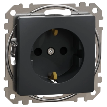 Schneider Electric Sedna Design & Elements SDD114022 Розетка з заземленням та зі шторками Чорний Sedna Design