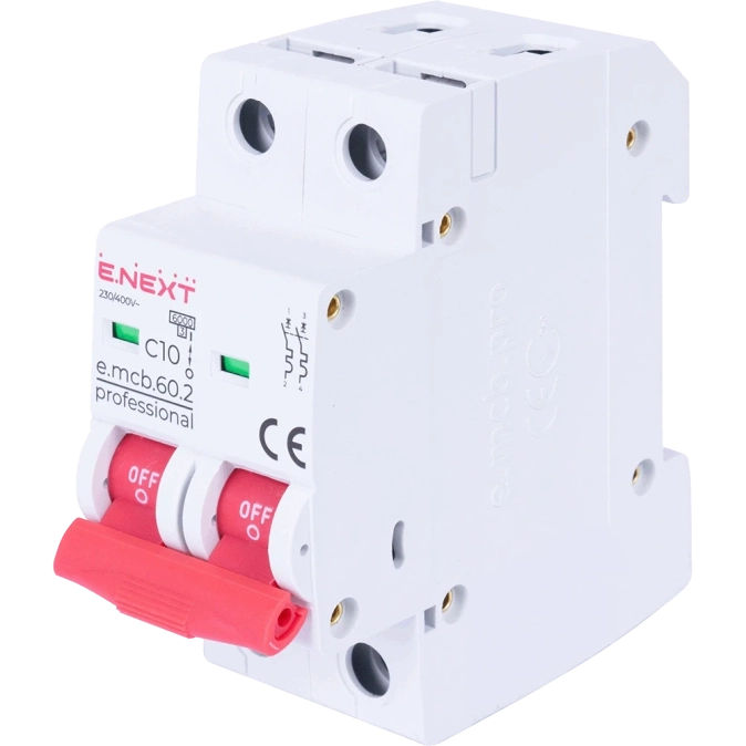 Enext e.mcb.pro.60.2.C 10 new, 2р, 10А, C, 6кА new Модульний автоматичний вимикач фото 1