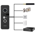 Neolight MEZZO Hybrid + SOLO IPW Graphite с уголком, PoE адаптер для вызовной панели Комплект видеодомофона фото 4