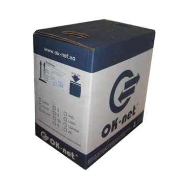 Кабель OK-NET (UTP медь патчкордовый )КГПВ-ВП (100) 4*2*0,48 (U/UTP-cat.5E-SL patch AWG26, бухта 305