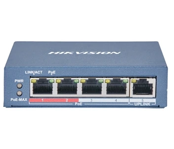 DS-3E0105P-E(B) 4-портовый неуправляемый POE коммутатор Hikvision фото 1